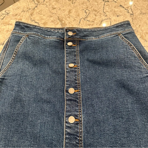 LOFT Midi-Length Denim Skirt, Size 12 - Picture 4 of 10